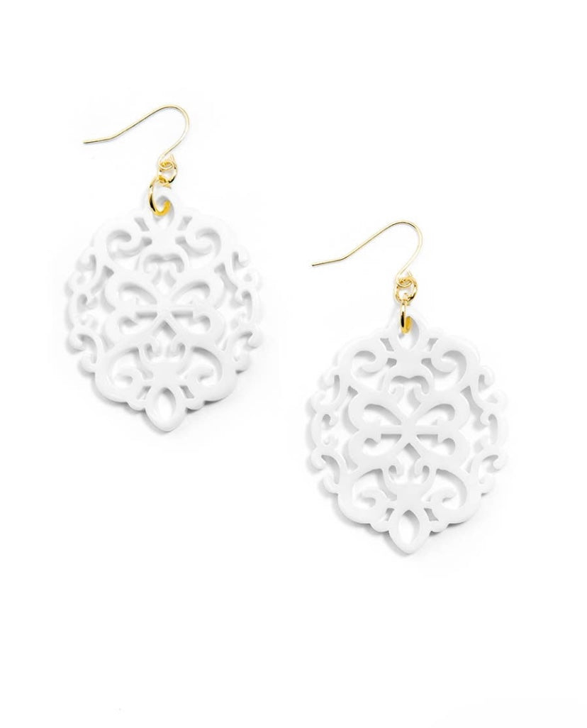 Damask Pattern Resin Earrings