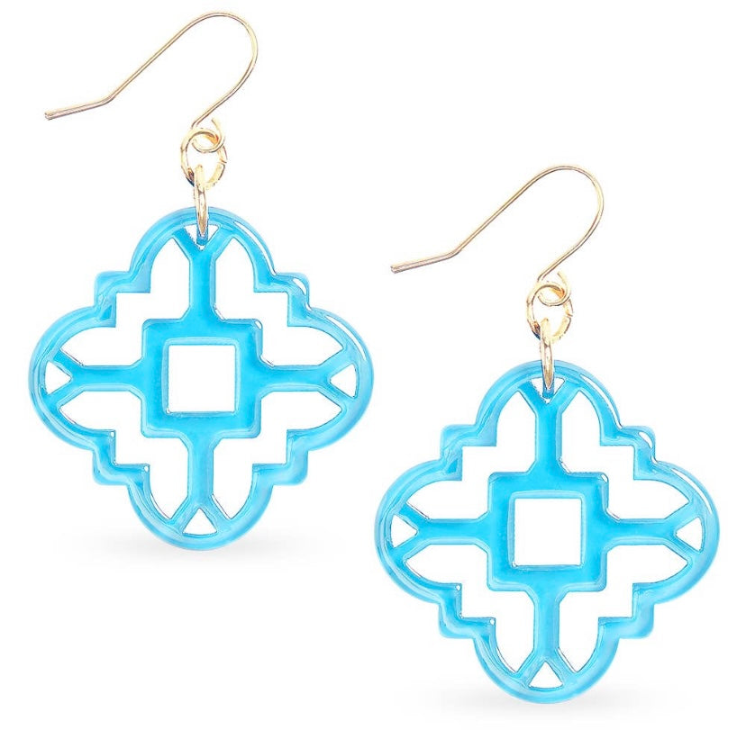 Geometric Resin Drop Earrings