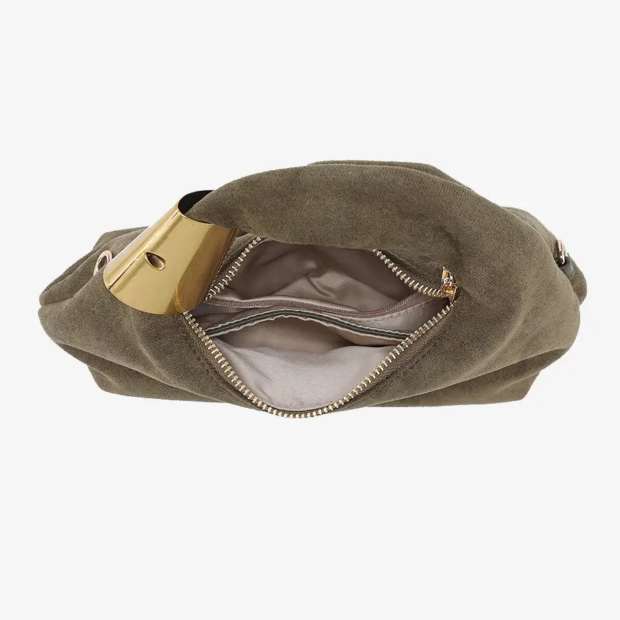 Soft Suede Top Handle Crossbody Bag