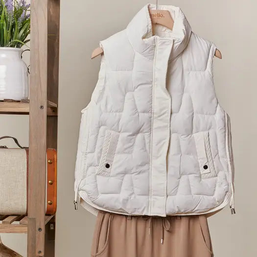 Mock Neck Puffer Vest