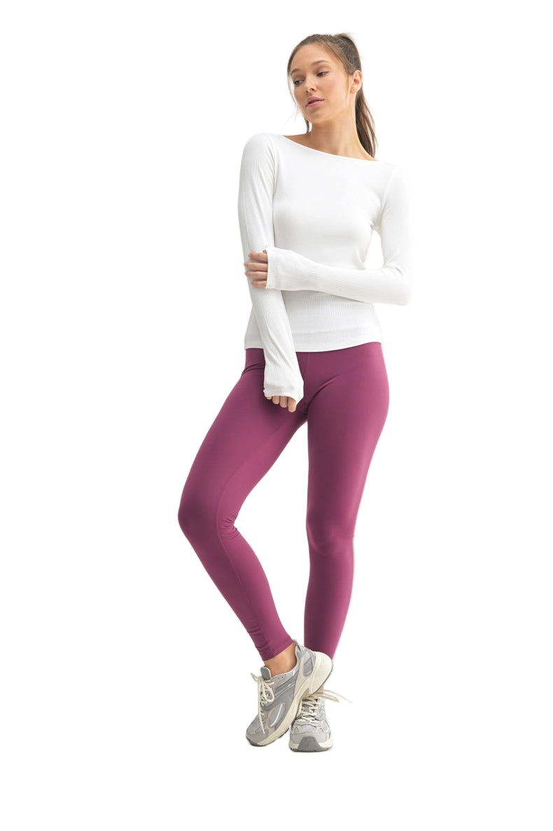 Boat Neck Micro-Ribbed Top