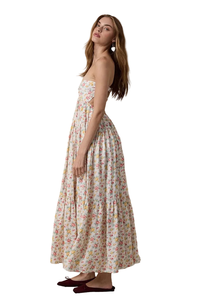 Twisted Ruched Bust Maxi Dress