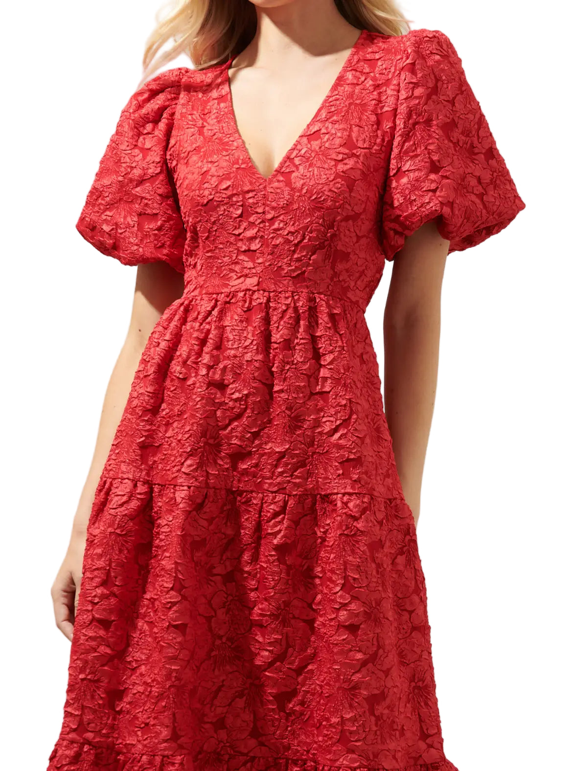 Arielle Jacquard Tiered Maxi Dress