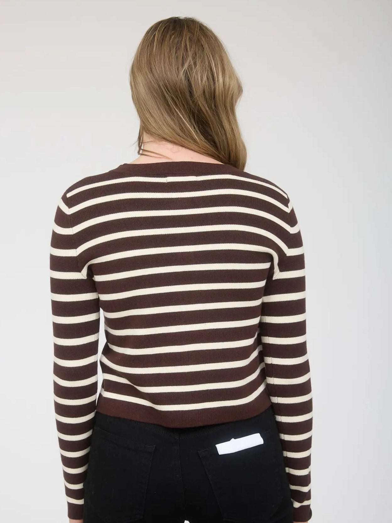 Striped Gold Button Cardigan