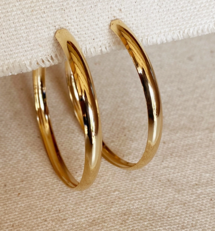 2" 14K GOLD DIPPED HOOP EARRINGS