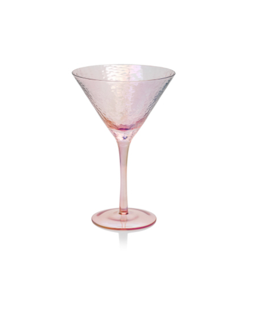 Pink luster Martini Glass