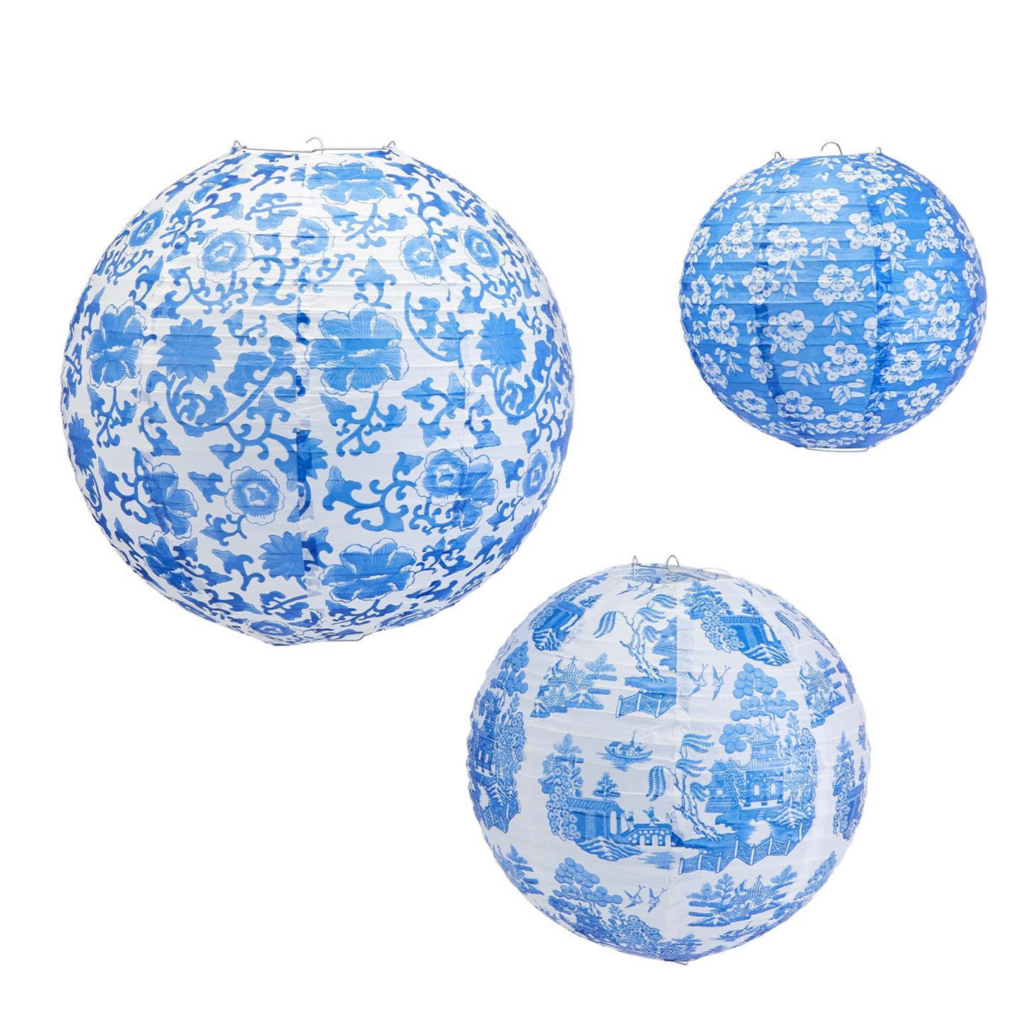 Chinoiserie Chic Set of 3 Lanterns