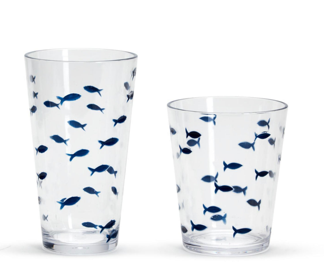 BLUE FISH ACRYLIC DRINKING GLASS