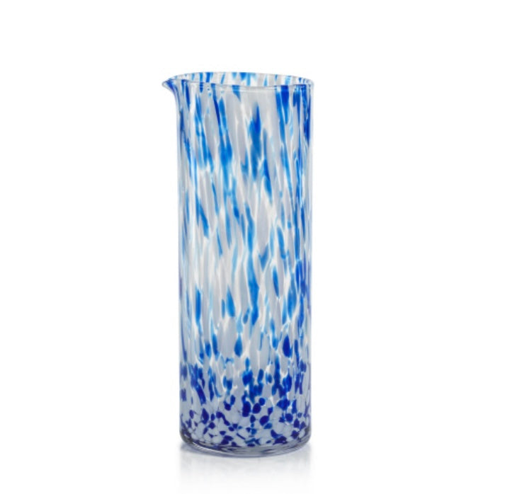 Blue and White speckled Pitcher