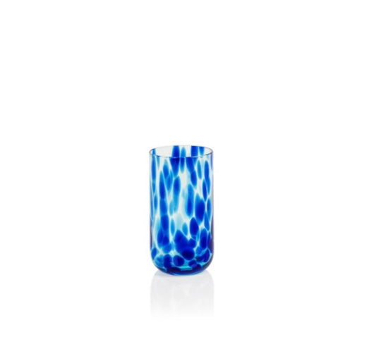 Blue and white Speckled Glass