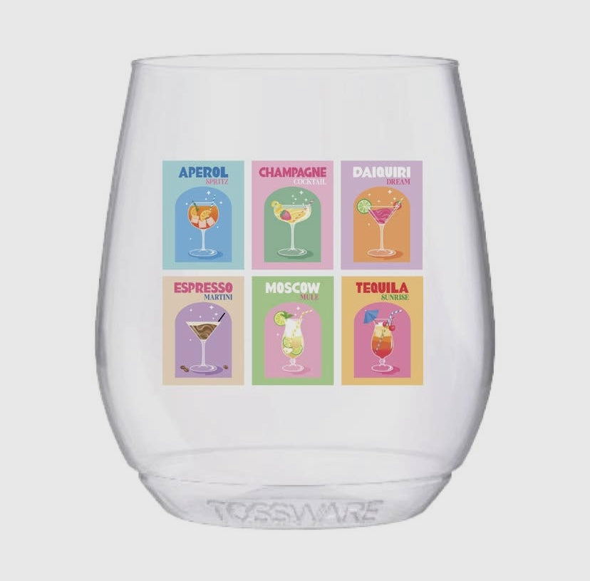 Drink Art Print Stackable Wine Glasses