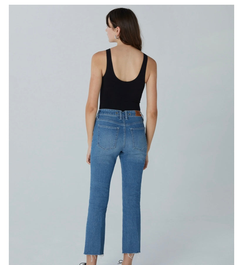 High-Rise Demi- Flare Cropped Jeans