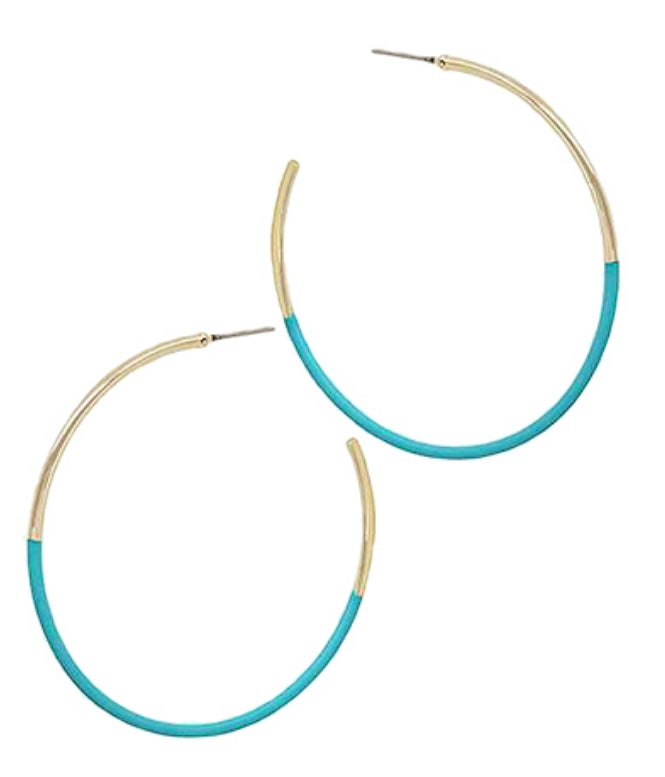 Gold And Turquoise Hoops