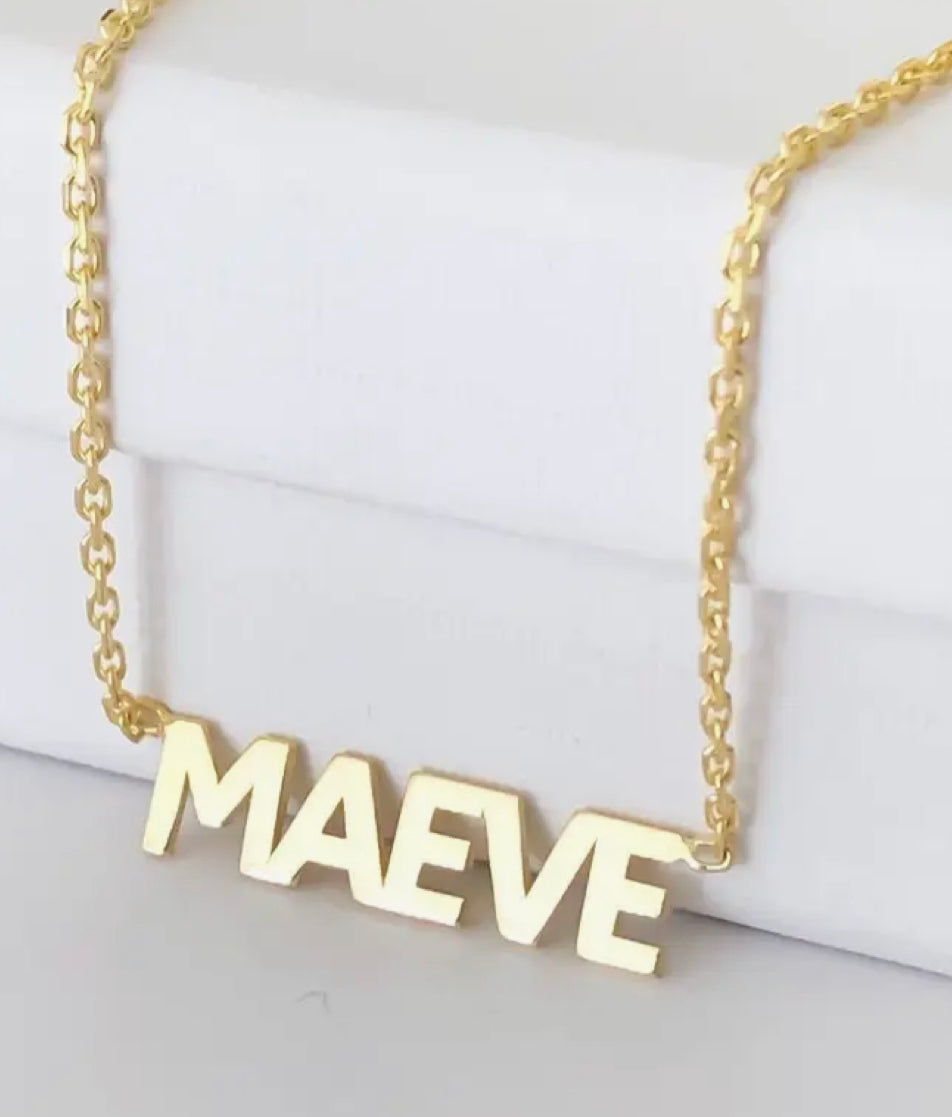 Custom block “Name”necklace