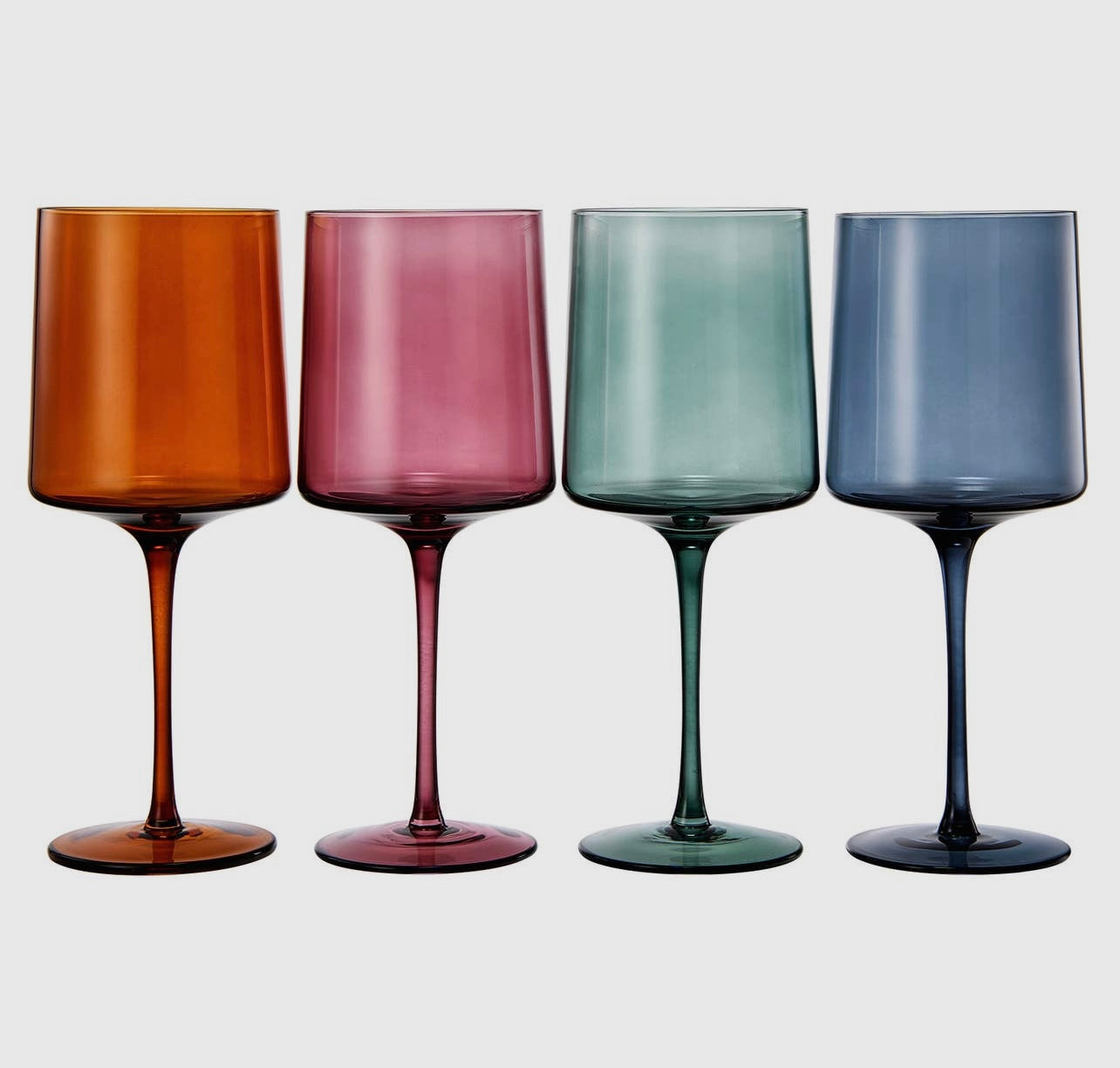 Colored Square Crystal Wine Glasses