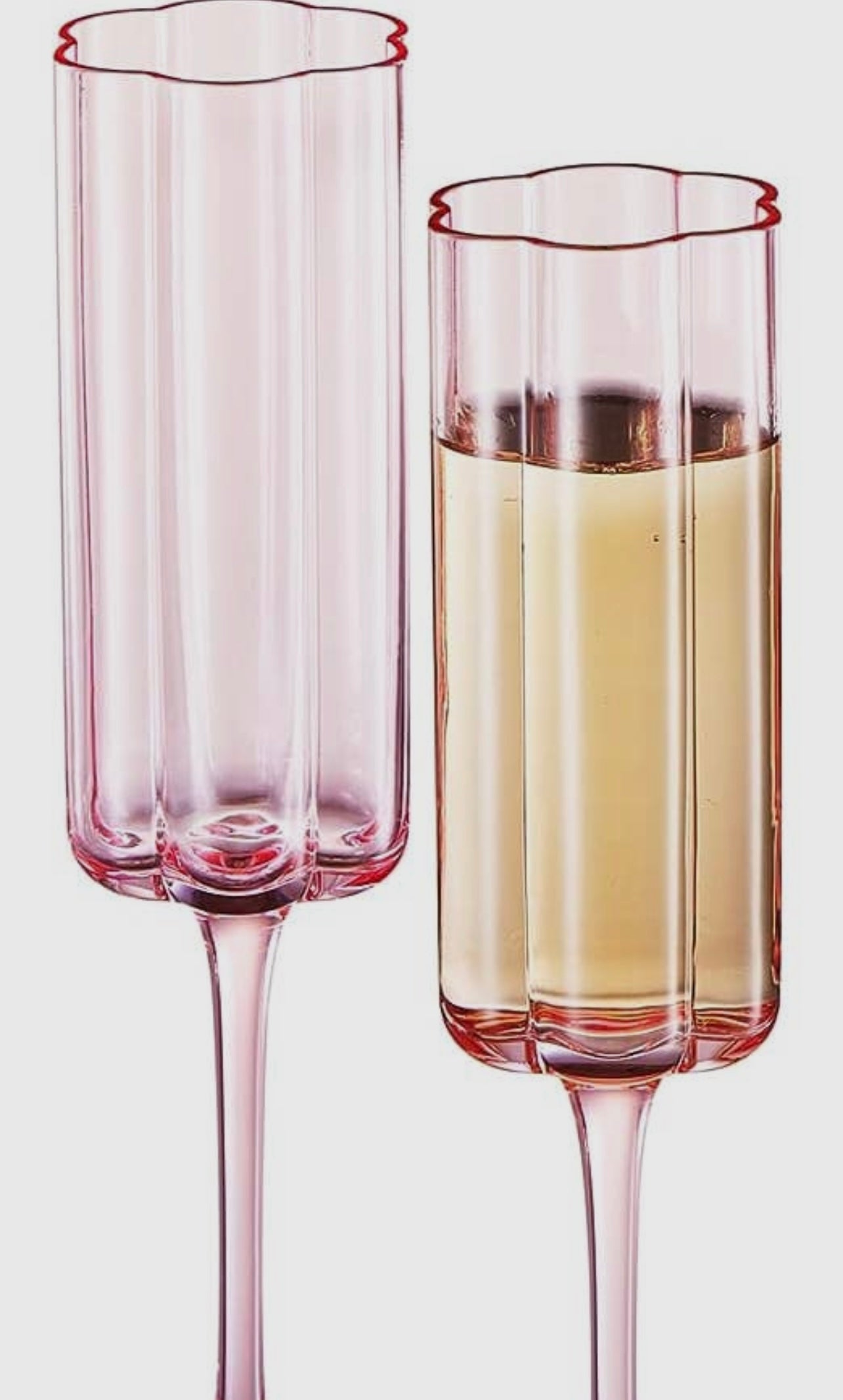 Flower Shaped Pink Champagne Flute