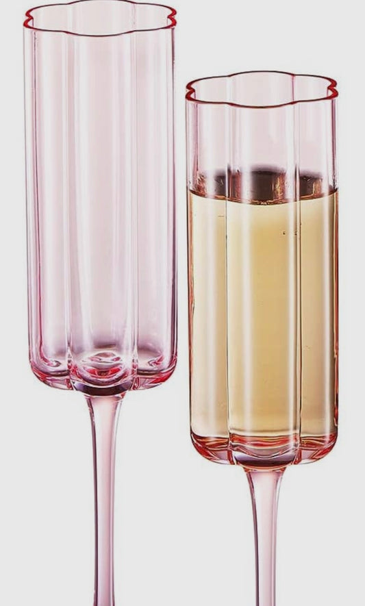 colored glass Vintage Champagne Flute