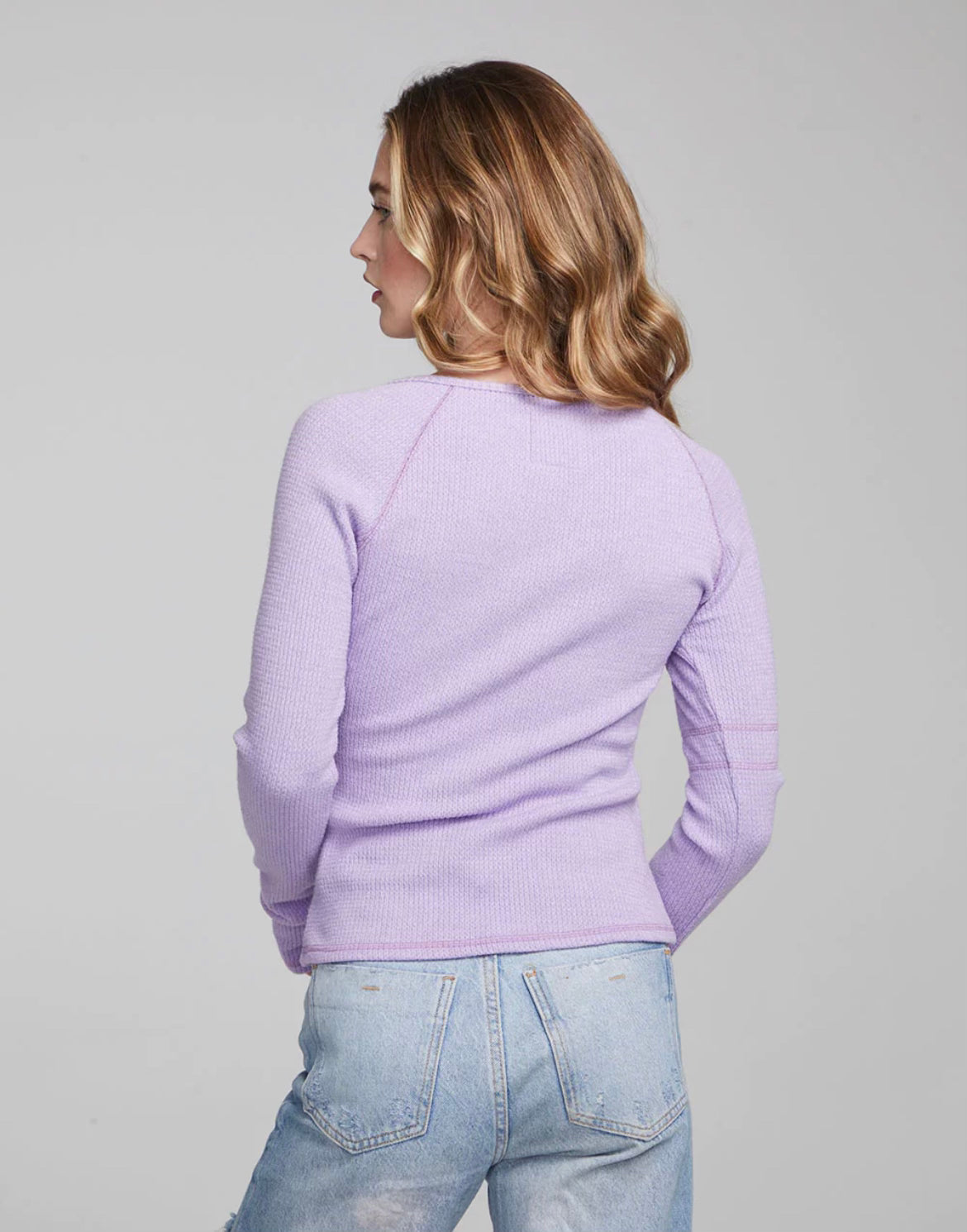 Lavender Waffle Knit Top