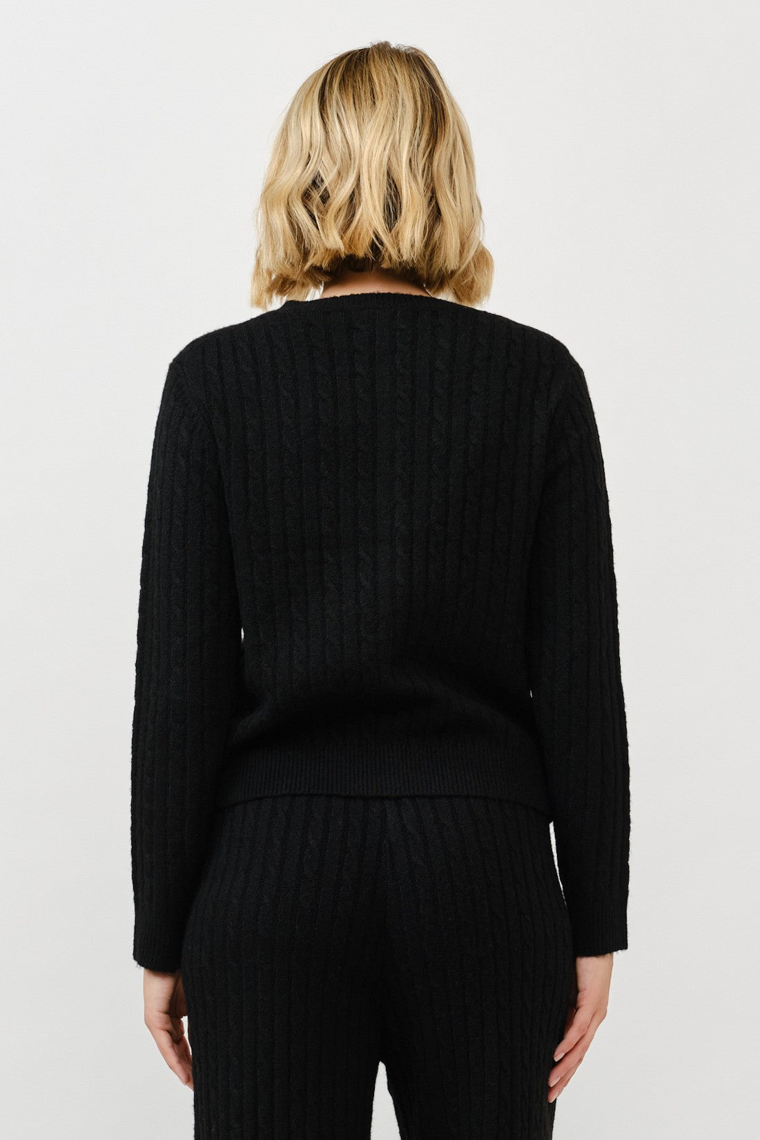 Crewneck Cable Cardigan