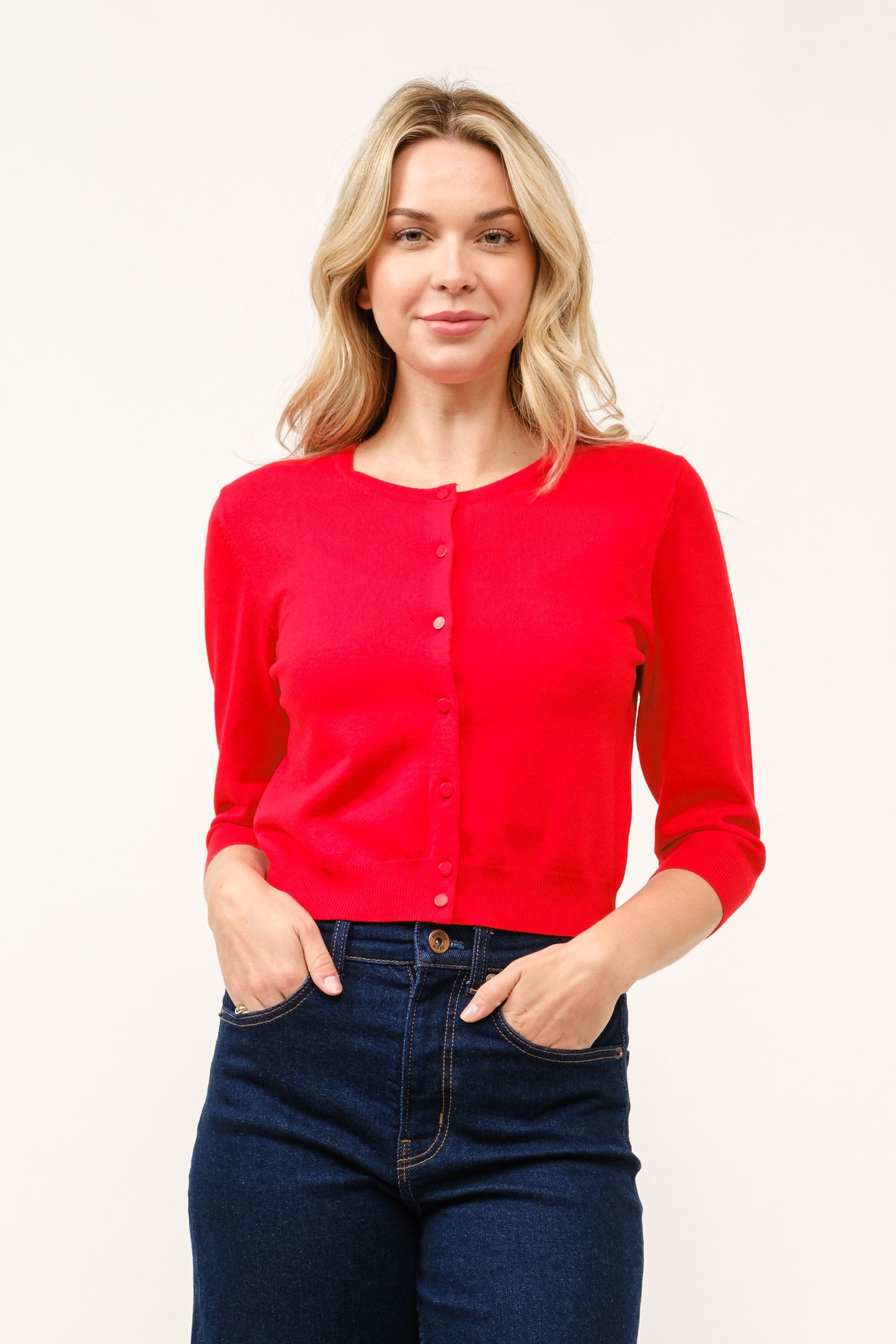 Round Neck Button Cardigan