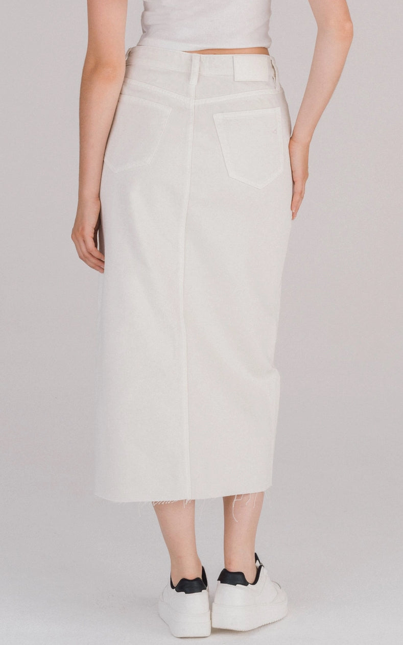 Sea Salt Front Slit Midi Skirt