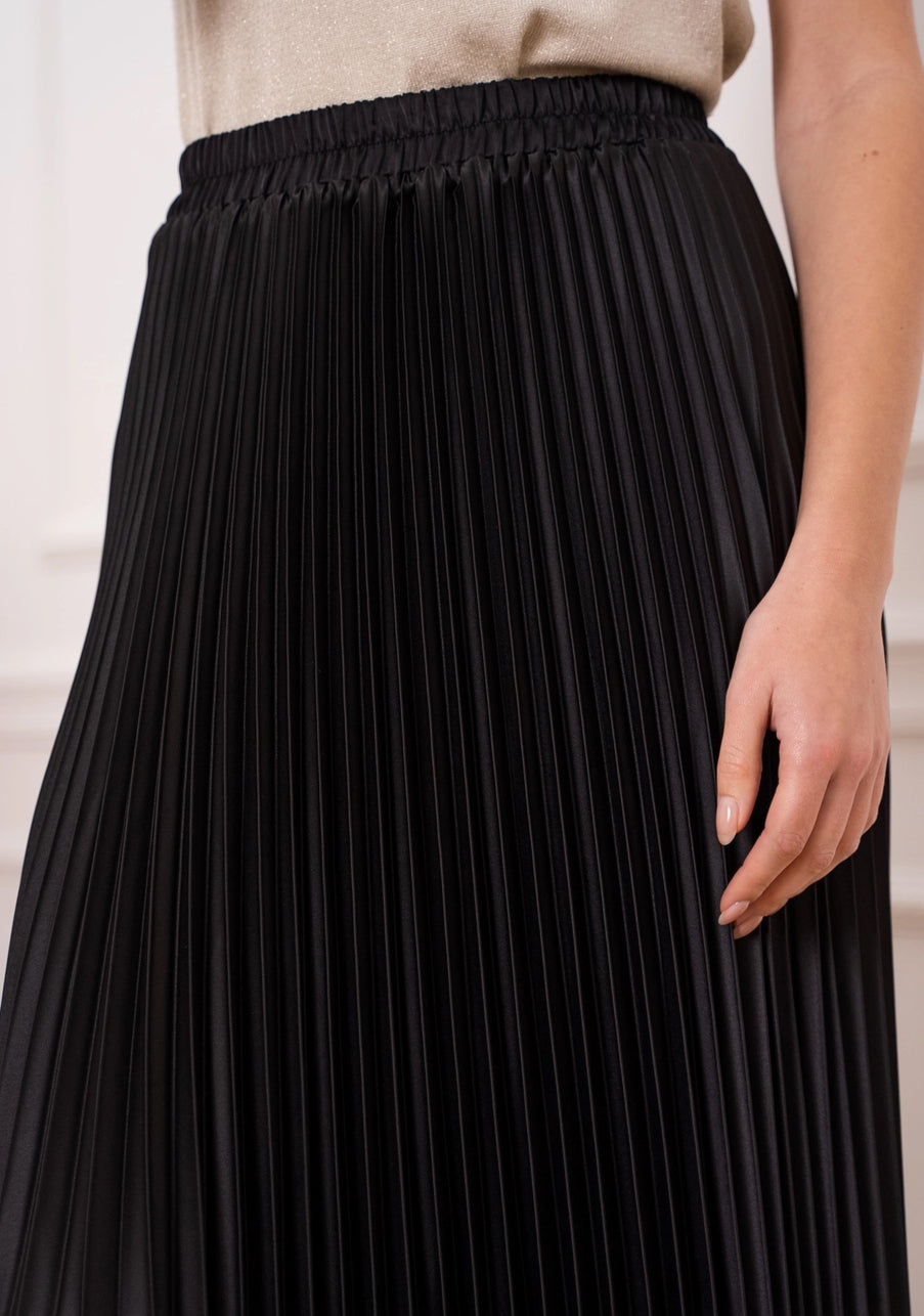 Plain Satin Pleated Skirt