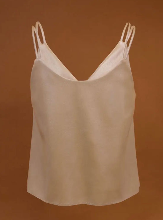 Vegan Leather Raw Edge Cami