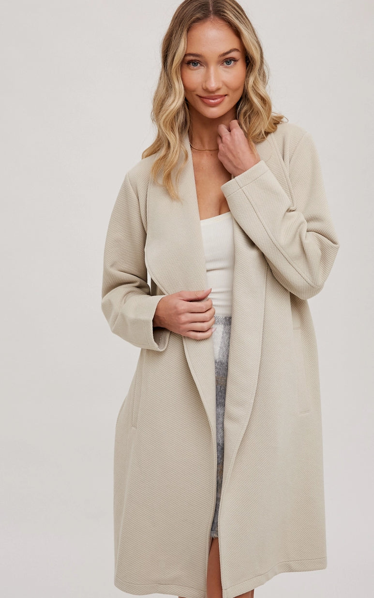 Drape Open-Front Coat Jacket