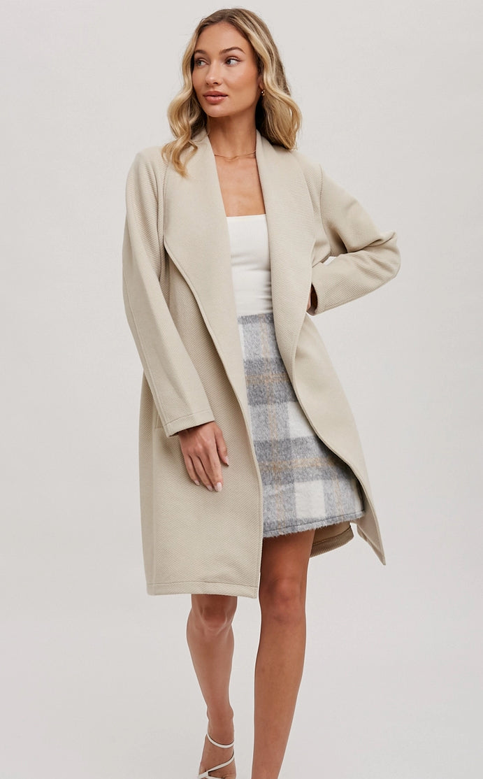 Drape Open-Front Coat Jacket