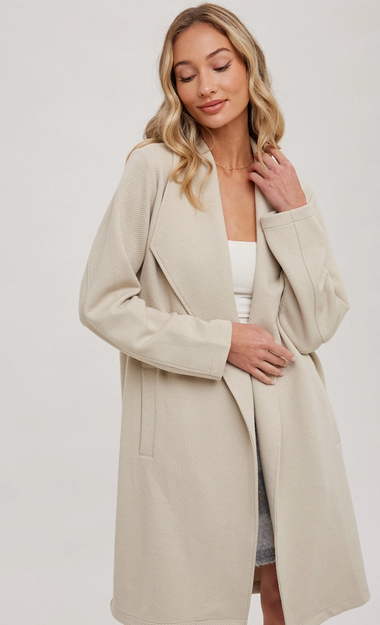 Drape Open-Front Coat Jacket