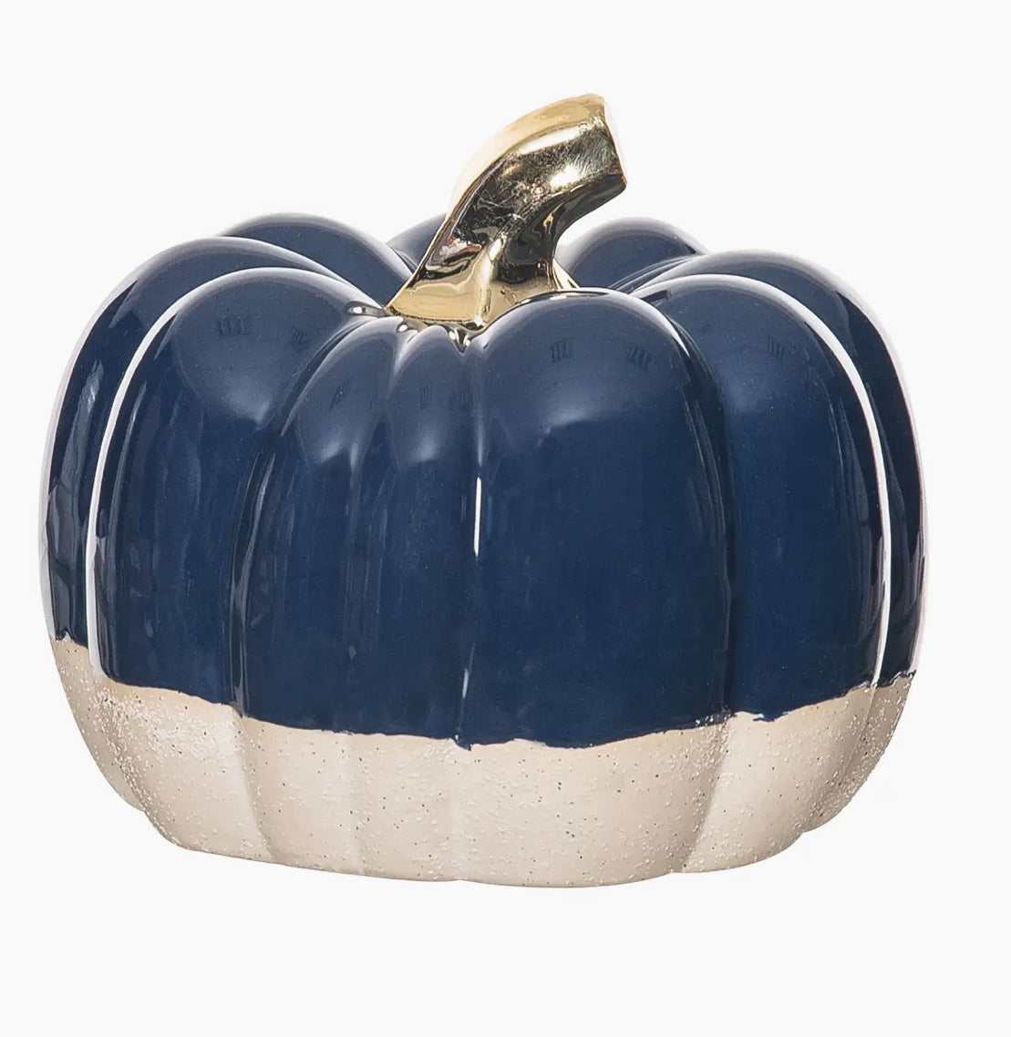 Harvest Blue & Khaki short Stone  Pumpkin Figure