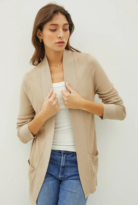 Cotton Blend Knit Cardigan