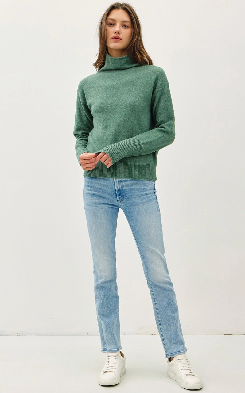 Turtleneck Sweater with Raw Edge