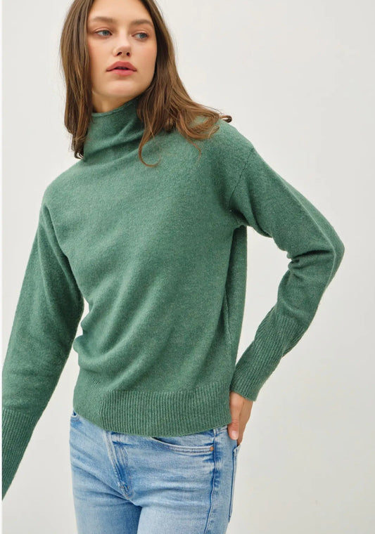 Turtleneck Sweater with Raw Edge