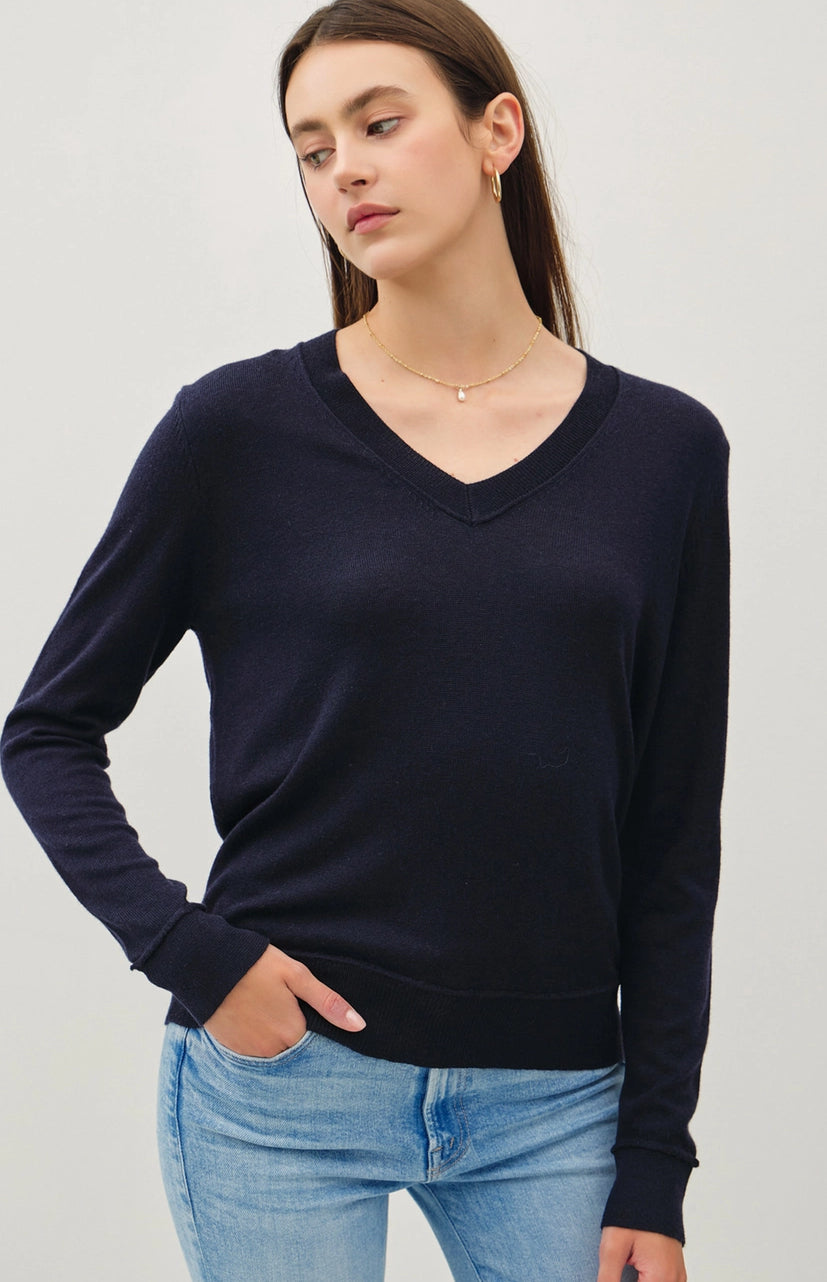 Lighweight V-Neck Varsity Style Sweater