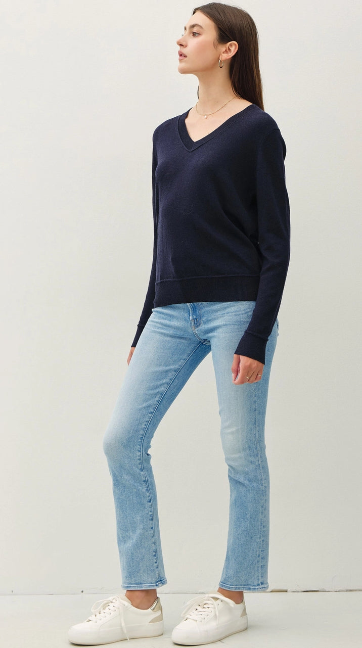 Lighweight V-Neck Varsity Style Sweater