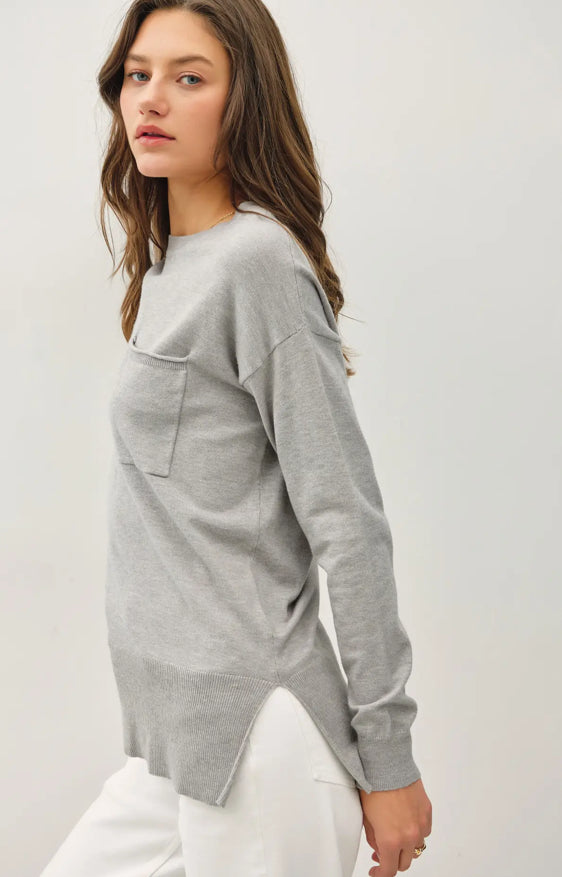 Oversized Long Sleeve Side Split Sweater