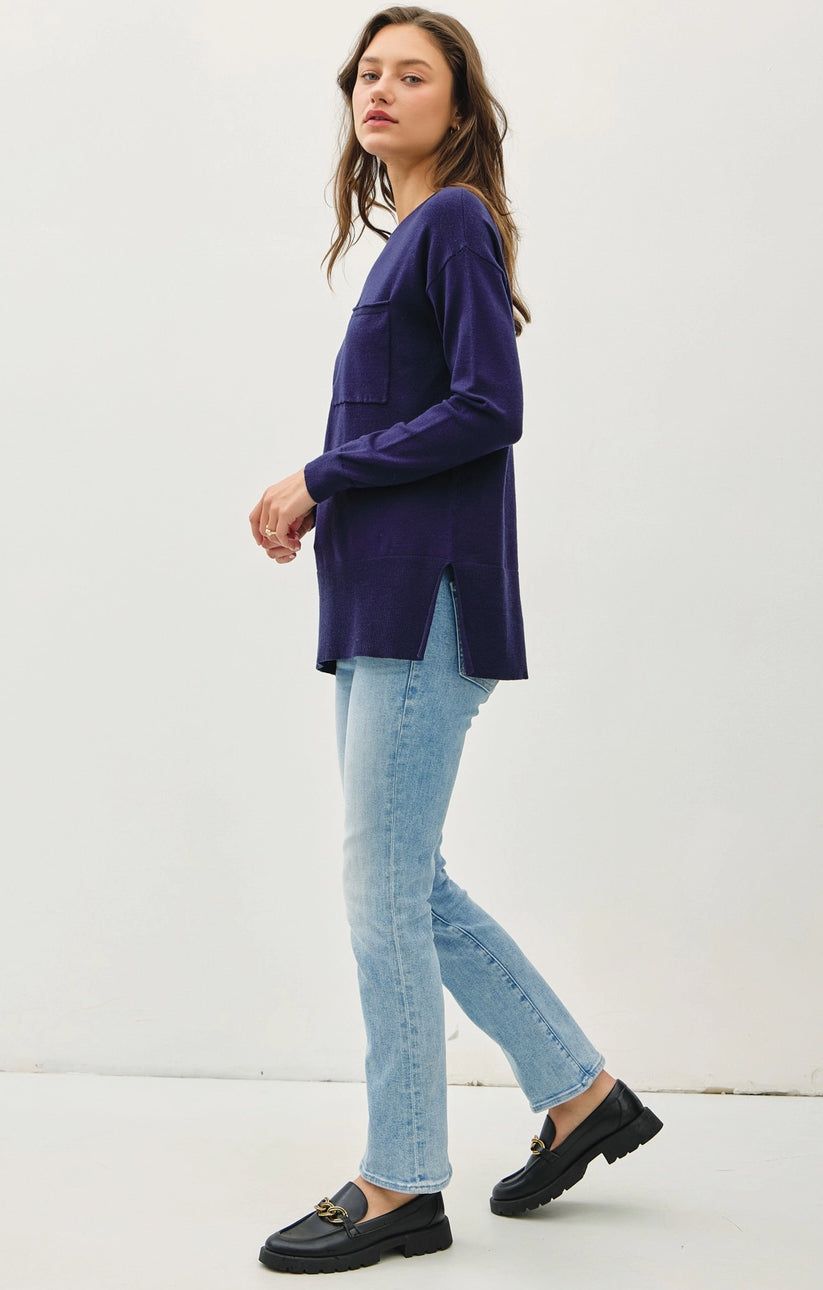 Oversized Long Sleeve Side Split Sweater