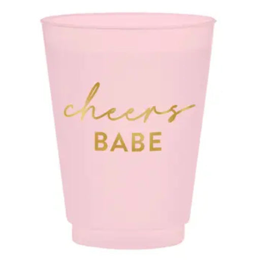 Pink Frost Cup set “Cheers Babe “