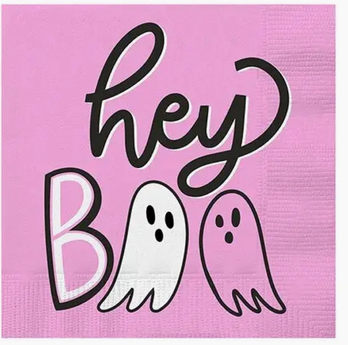 Pink Beverage Napkins - Hey Boo