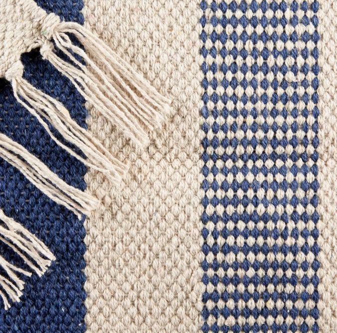 Blue Combo Stripe Hand-Loomed Rug 2X3 ft