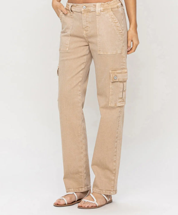 High Rise Cargo Straight Jean