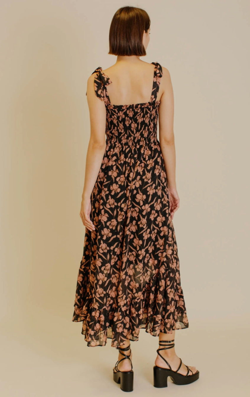 floral stretch chiffon dress