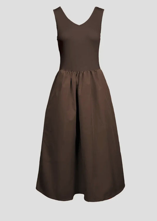 V Neck Midi Dress