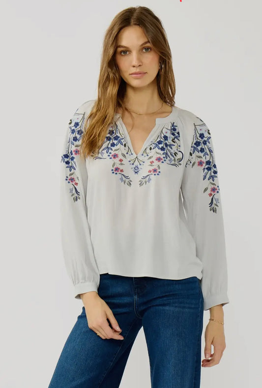 Embroidered floral blouse