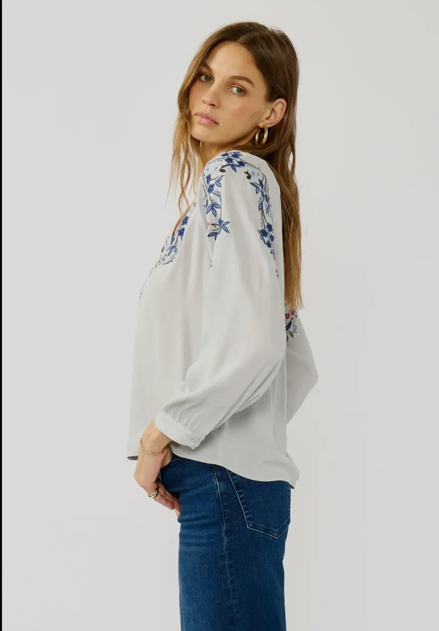 Embroidered floral blouse