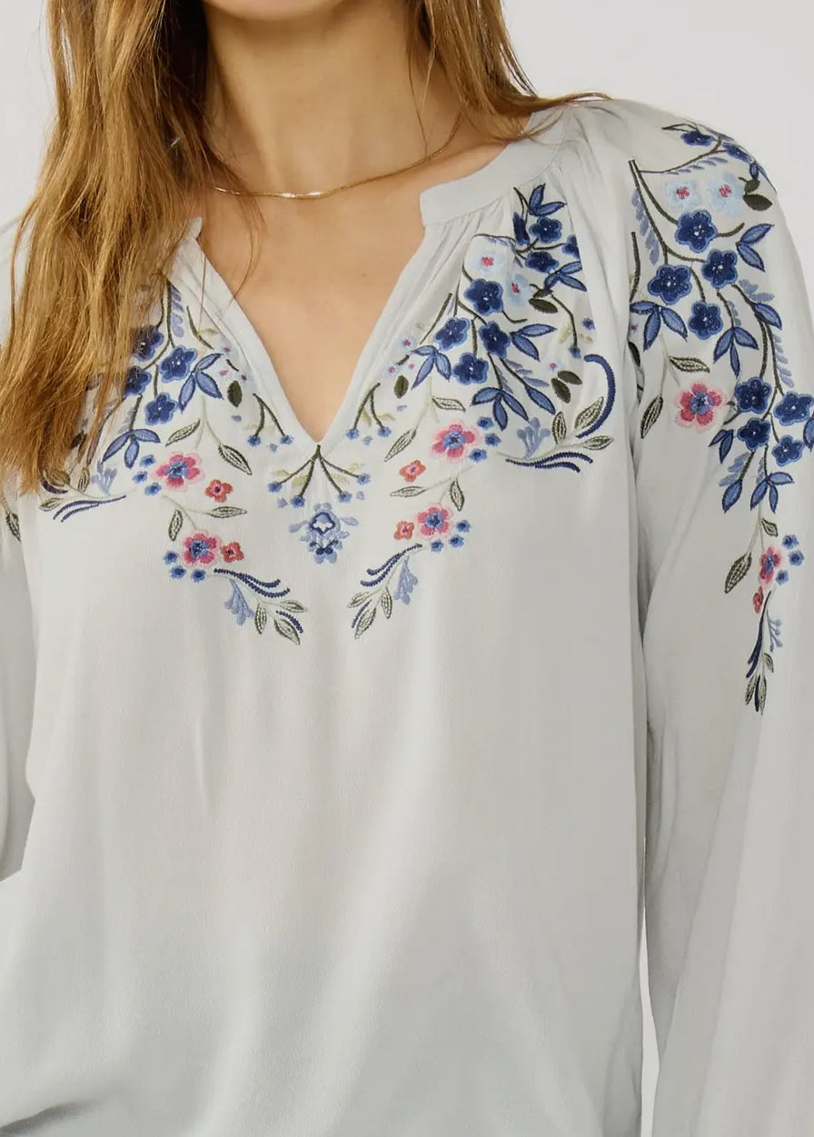Embroidered floral blouse
