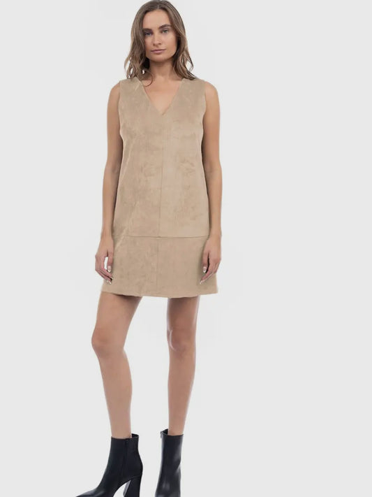Sleeveless Mini Faux Suede Dress