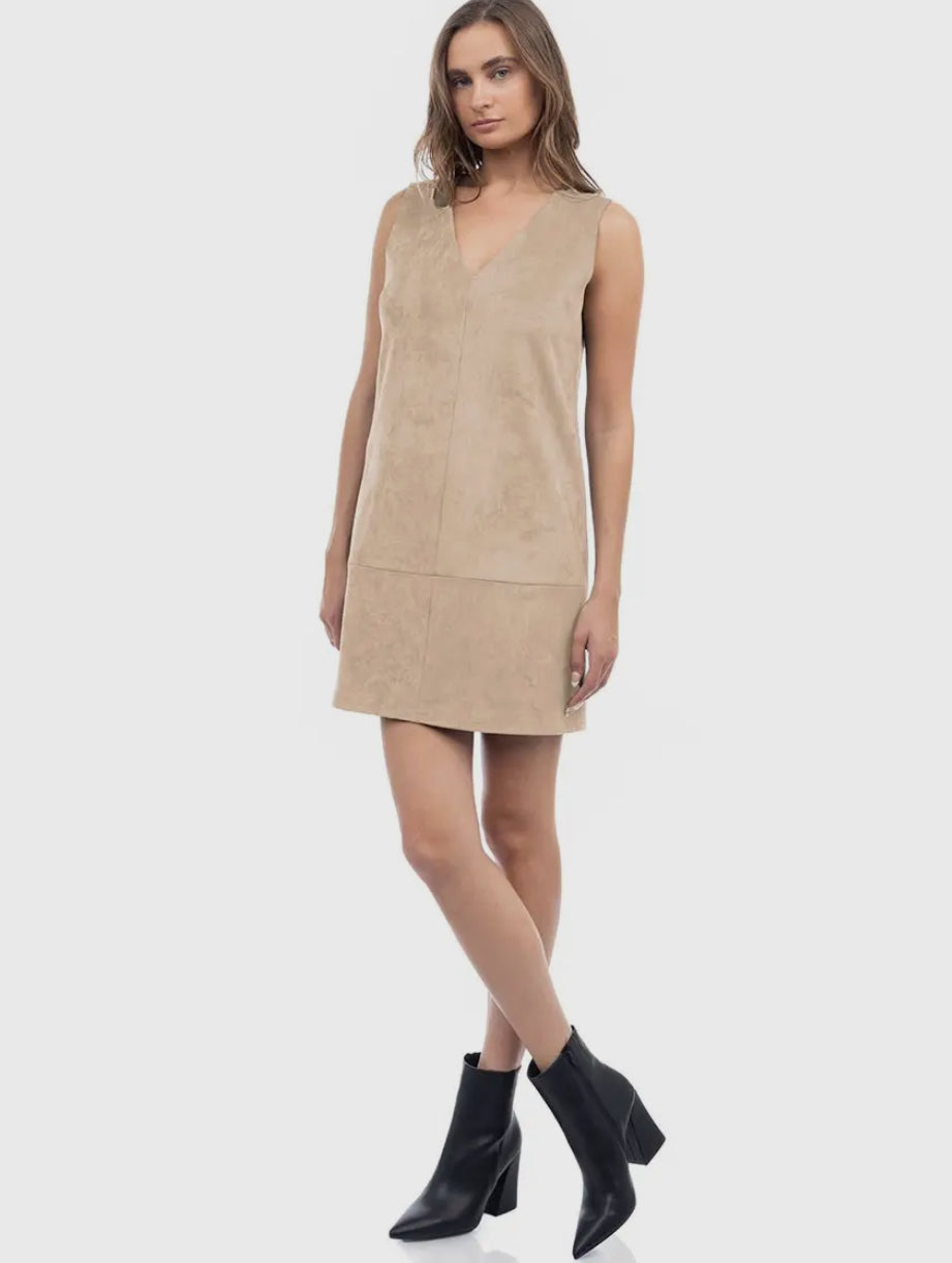 Sleeveless Mini Faux Suede Dress