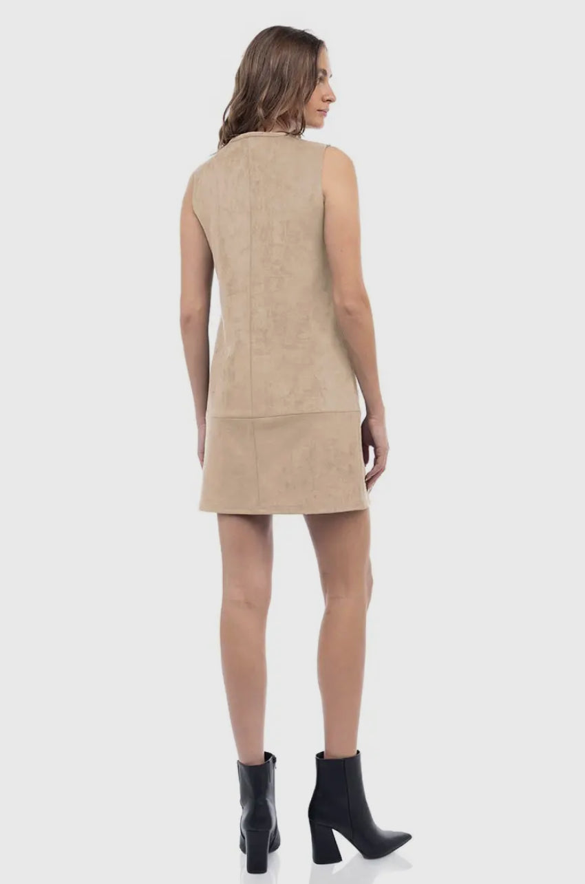 Sleeveless Mini Faux Suede Dress